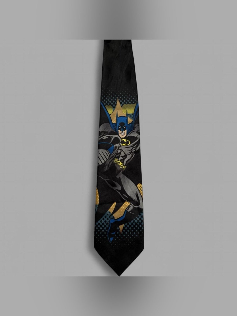 Vintage 1998 Batman “Kicking” Ralph Marlin DC Comics Graphic Design Tie